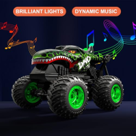 ACAMMZAR Dinosauří auto na dálkové ovládání, 2,4GHz 20+km h dálkově ovládaný RC Monster Truck se 2 bateriemi 60 min+, RC kaskadé